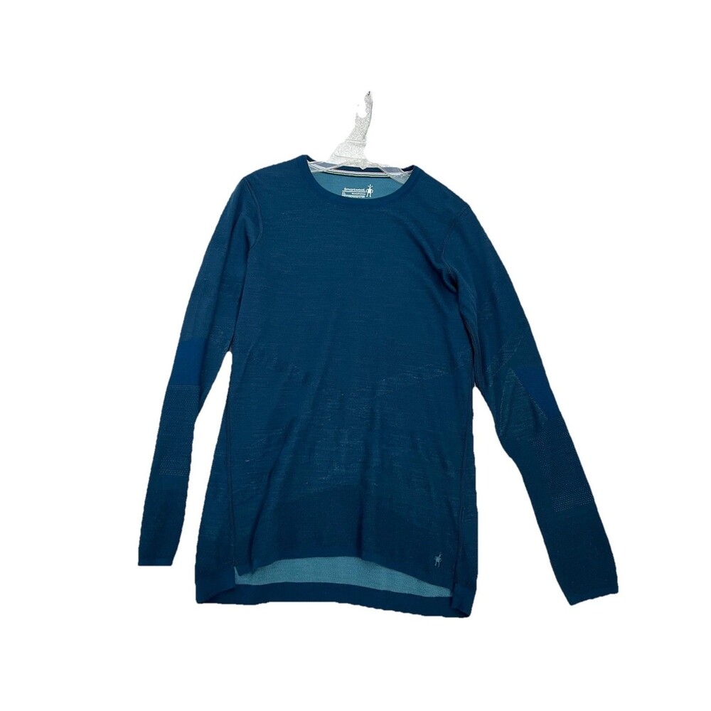 Smartwool Intraknit 200 Women XL Merino Wool Blend Base Layer Crew Top Teal Flaw